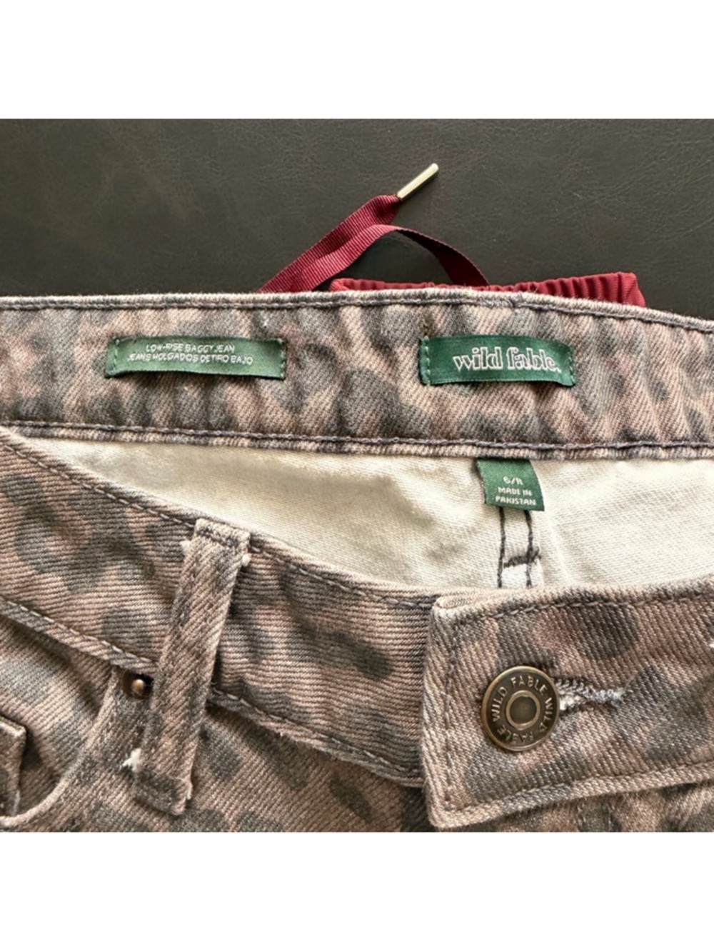 wild fable Leopard Print High-Rise Jeans in Brown/Tan - Picture 2 of 3